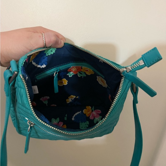 VERA BRADLEY MINI VIVIAN CROSSBODY TURQUOISE ID Case Cell Phone Crossbody Bundle - Picture 5 of 9